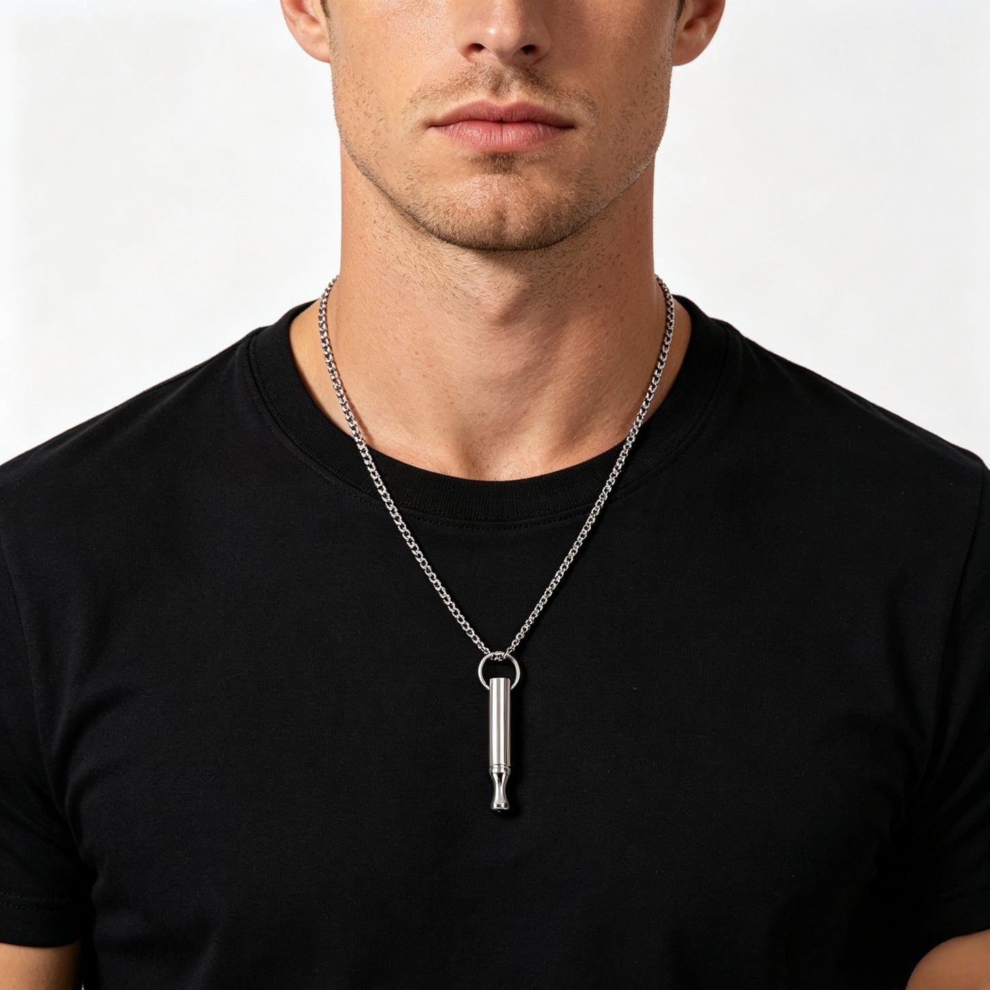 Breathing necklace worn