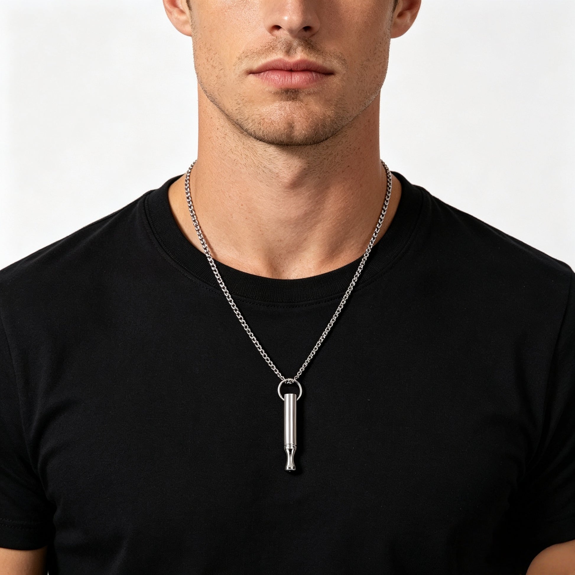 Breathing necklace worn