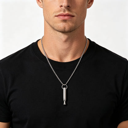 Breathing necklace worn