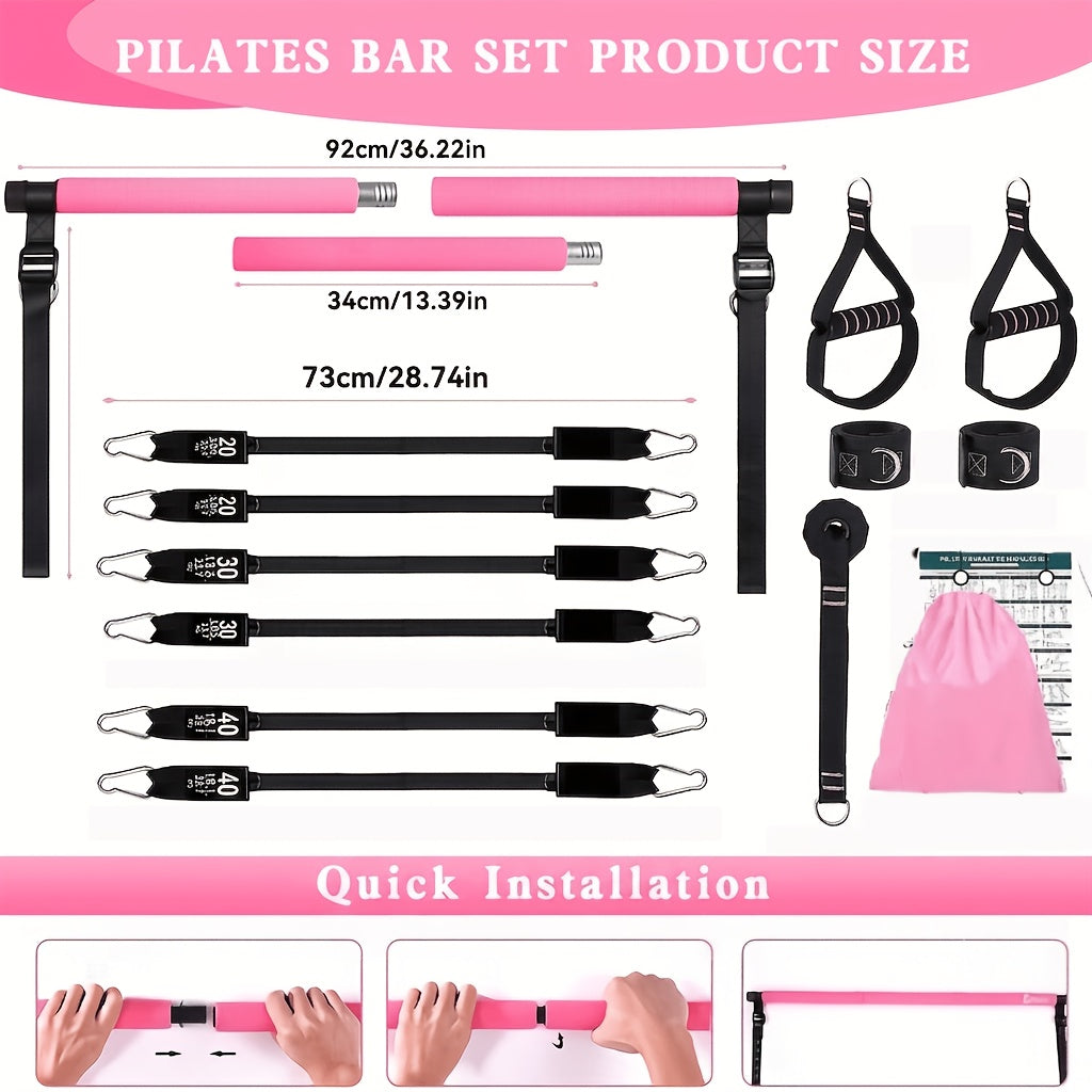 Pilates bar set in use