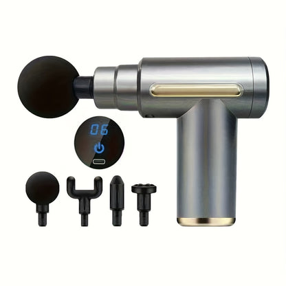Massage gun in use