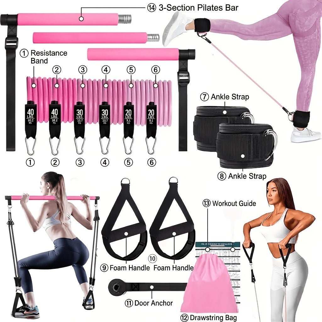 Pilates bar set components