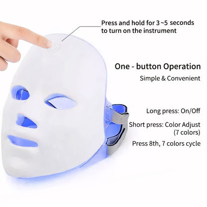 LED mask worn