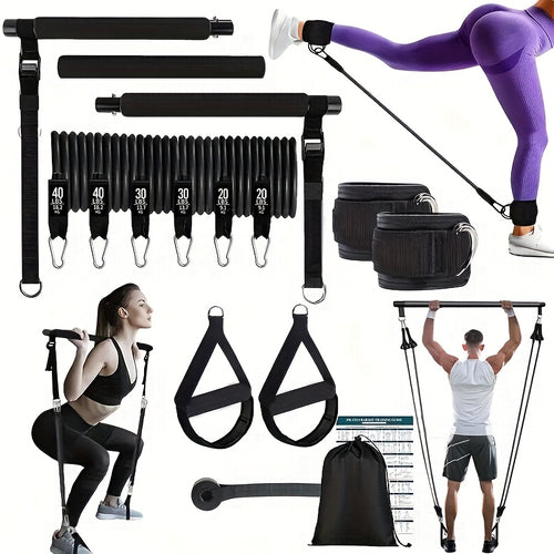 14-Piece Pilates Bar and Resistance Band Set