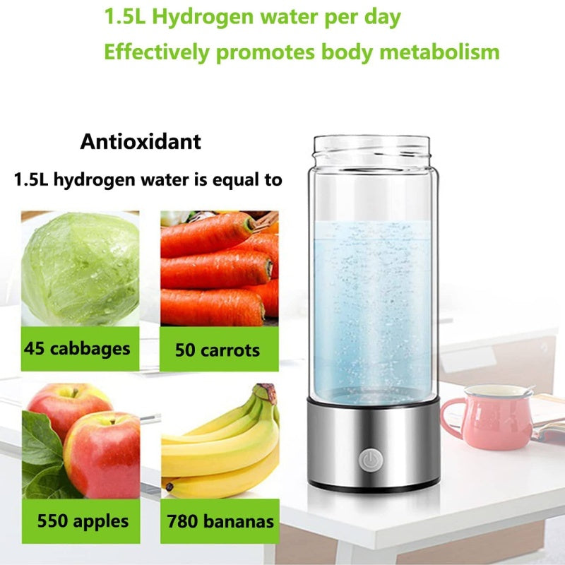 Hydrogen water bottle detail