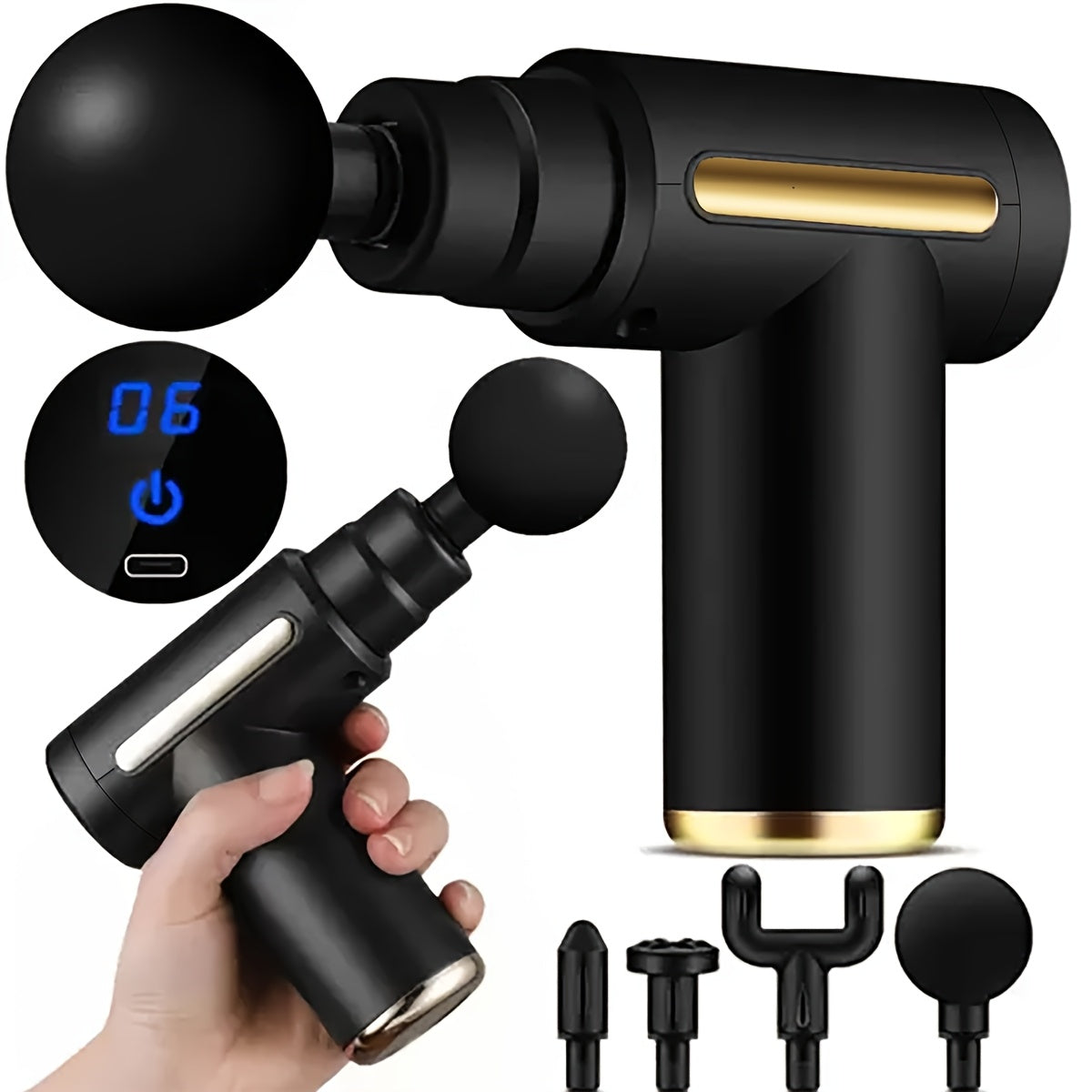 Deep tissue percussion massage gun