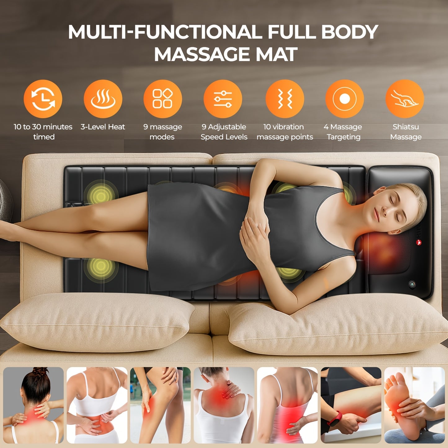 Massage mattress features