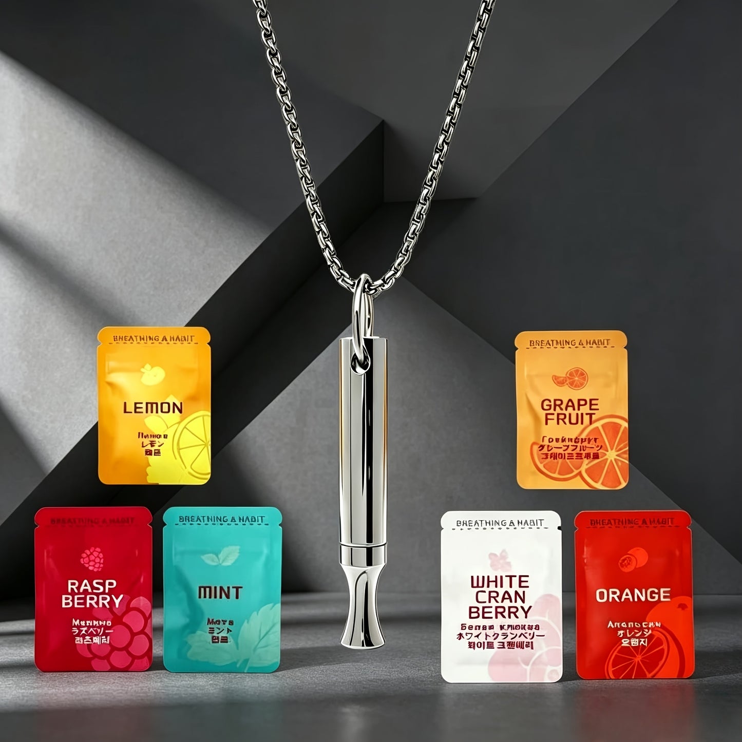 Stainless steel breathing necklace