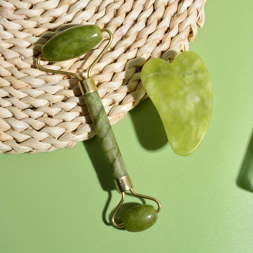 Gua sha and facial roller set
